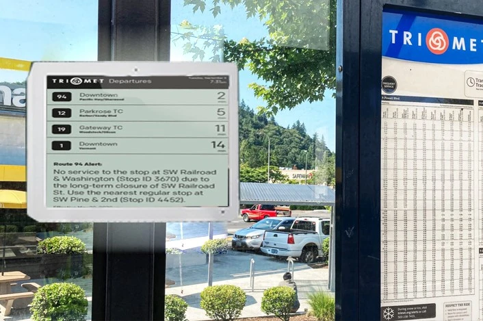 sunlight readable digital signage displays full route information sunlight readable digital signage displays full route information