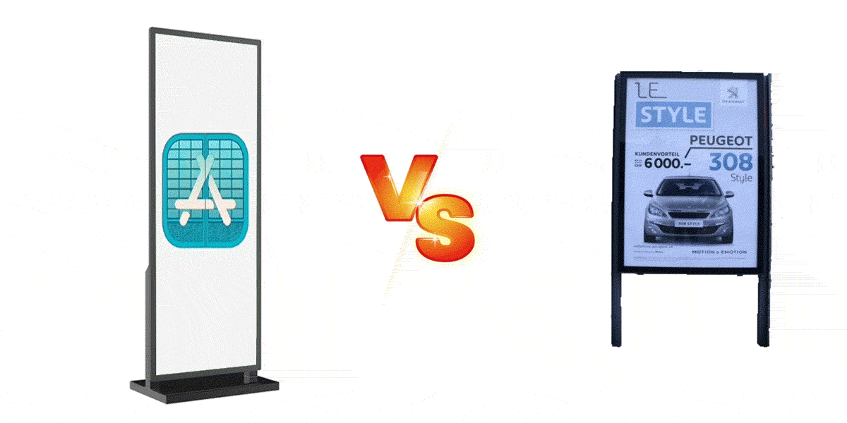 Digital Signage Vs Static Signage Digital Signage Vs Static Signage