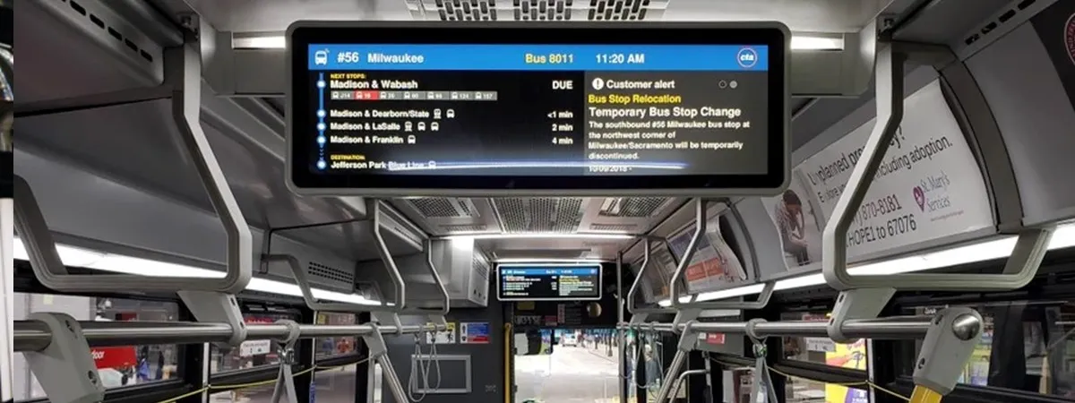 Bar LCD screens are used in buses Bar LCD screens are used in buses