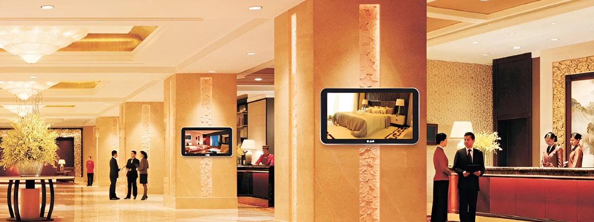 Digital signage in hotels improves the overall ambience Digital signage in hotels improves the overall ambience