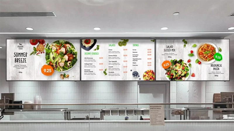 restaurant digital menu boards